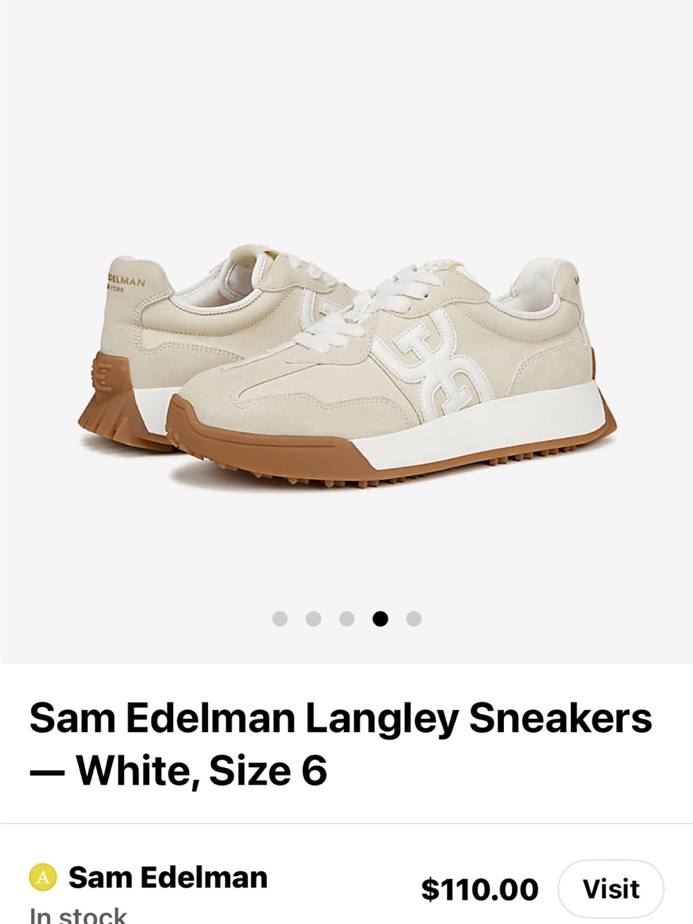 Sam Edelman Langley Sneakers — Cream and Tan